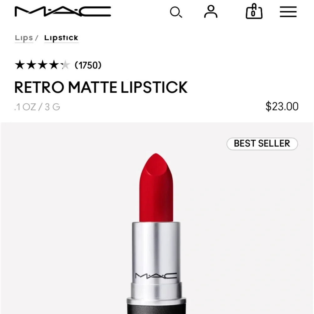 MAC Ruby Woo Retro Matte Lipstick